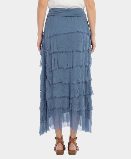 Silk Tiered Maxi Skirt view 2