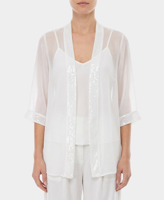 Silk Open Cardigan w/ Sequins view 1