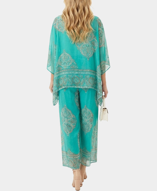 Silk Blouse & Pants Set- 2 Pc Set view 2