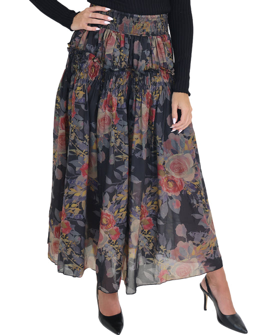 Floral Print Midi Skirt view 