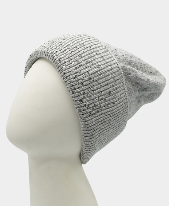Cashmere Hat w/ Crystals view 