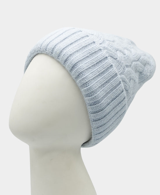 Satin Lined Cashmere Cable Knit Hat view 