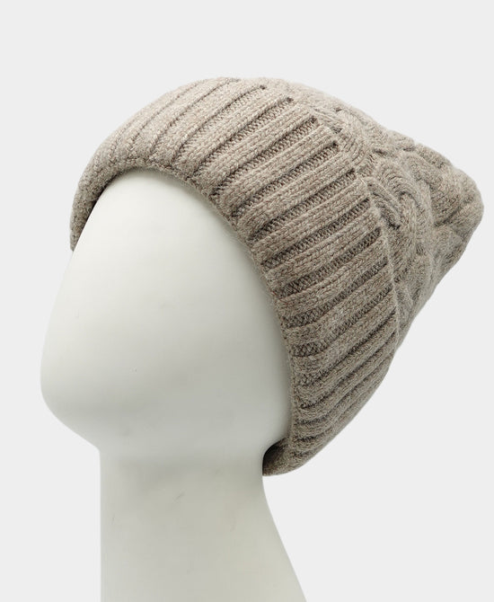 Satin Lined Cashmere Cable Knit Hat view 