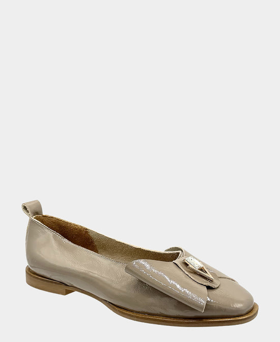 
Patent Leather Flat w/ Bow & Crystal Detail in TAUPE view 1