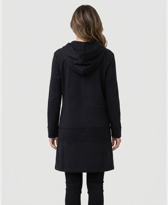
Long Sweatshirt Cardigan w/ Studs in BLACK view 2