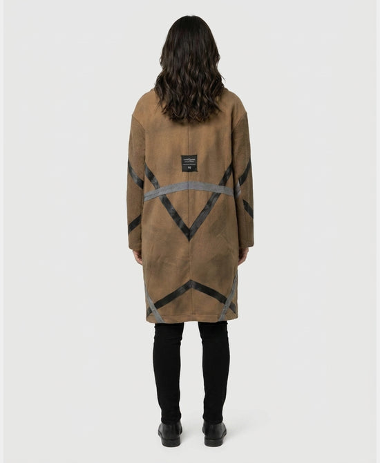 
Long Sweatshirt Cardigan w/ Studs in TAN MULTI view 2