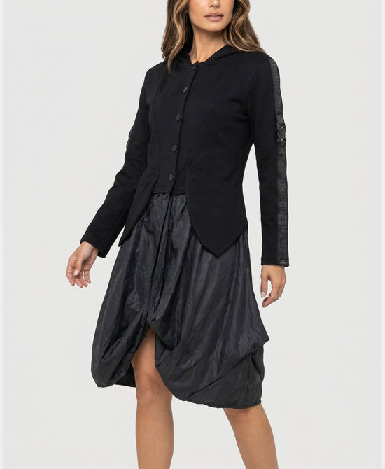 
Mixed Media Parachute Tunic in BLACK view 1