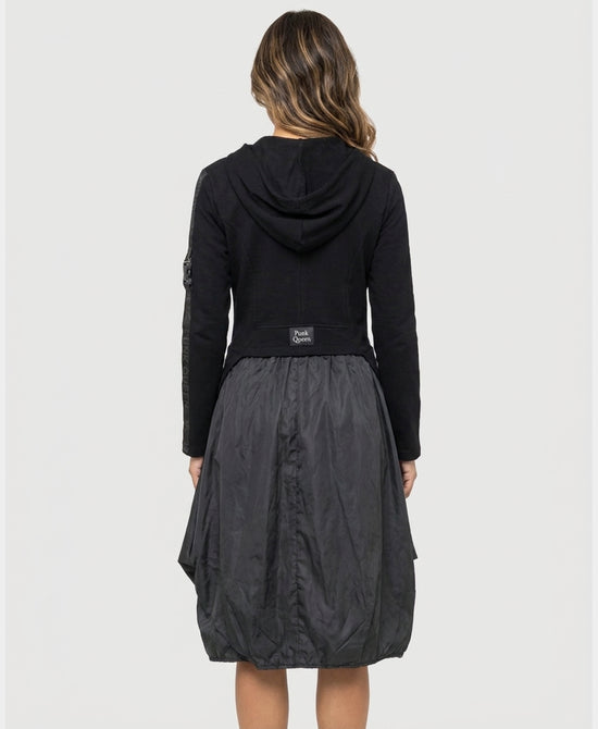
Mixed Media Parachute Tunic in BLACK view 2