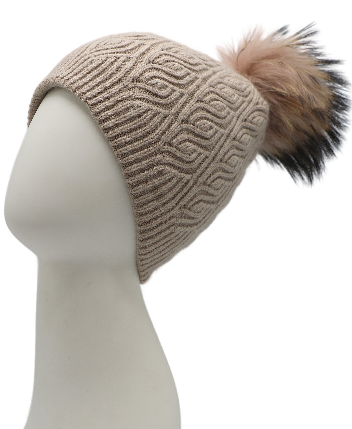 Knit Hat w/ Fur Pom view 1