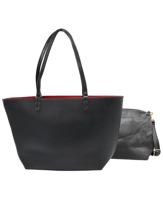 Faux Leather Reversable 2in1 Tote Bag view 