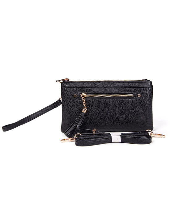 Faux Leather Wristlet/Crossbody Bag view 