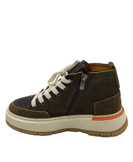 Leather Mixed Media Platform Sneakers view 