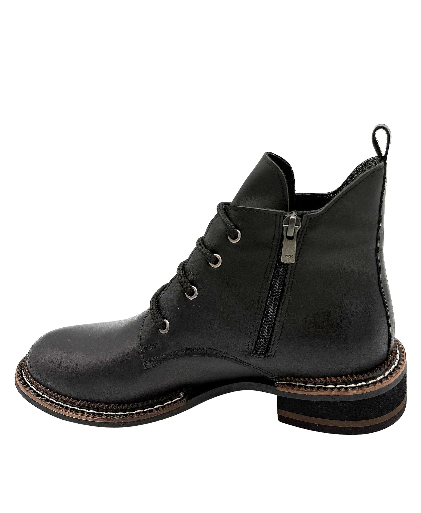 Leather Combat Boots w/ Detail view 2