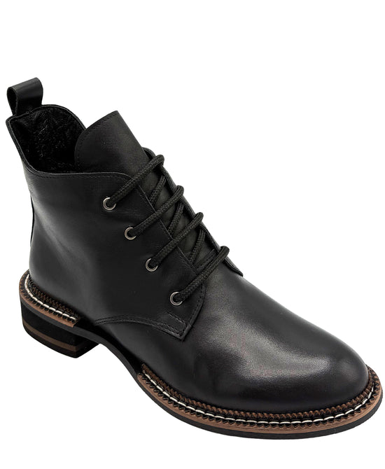 Leather Combat Boots w/ Detail view 