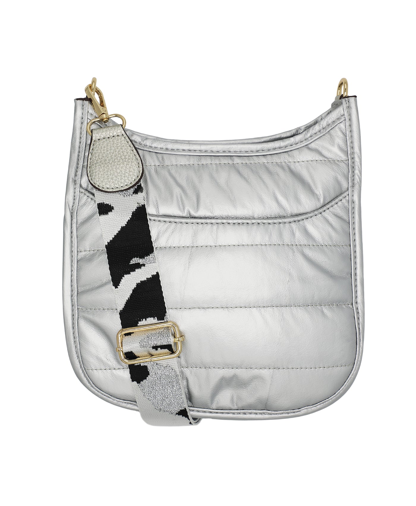 Quilted Nylon Crossbody Messenger Bag - Large view 1