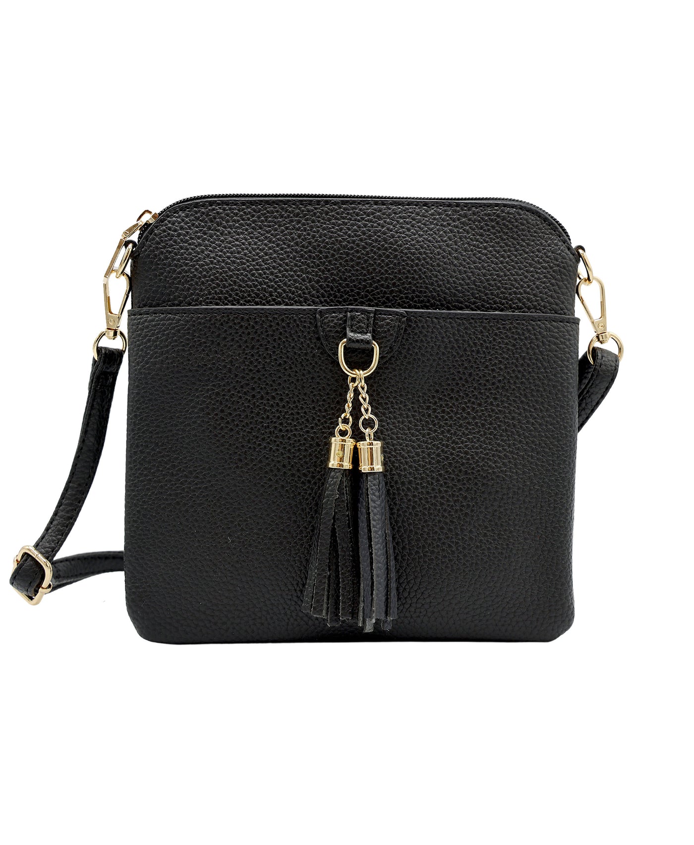 Faux Leather Crossbody Bag w/ Tassel view 1