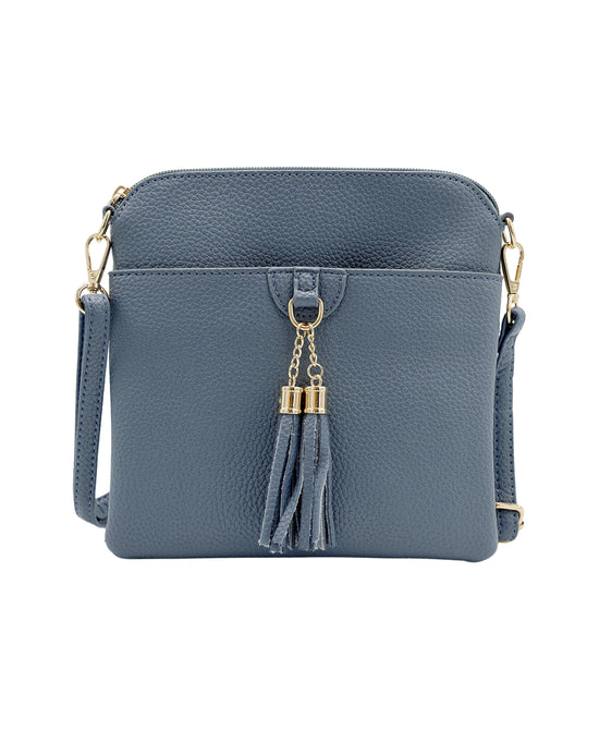 Faux Leather Crossbody Bag w/ Tassel view 