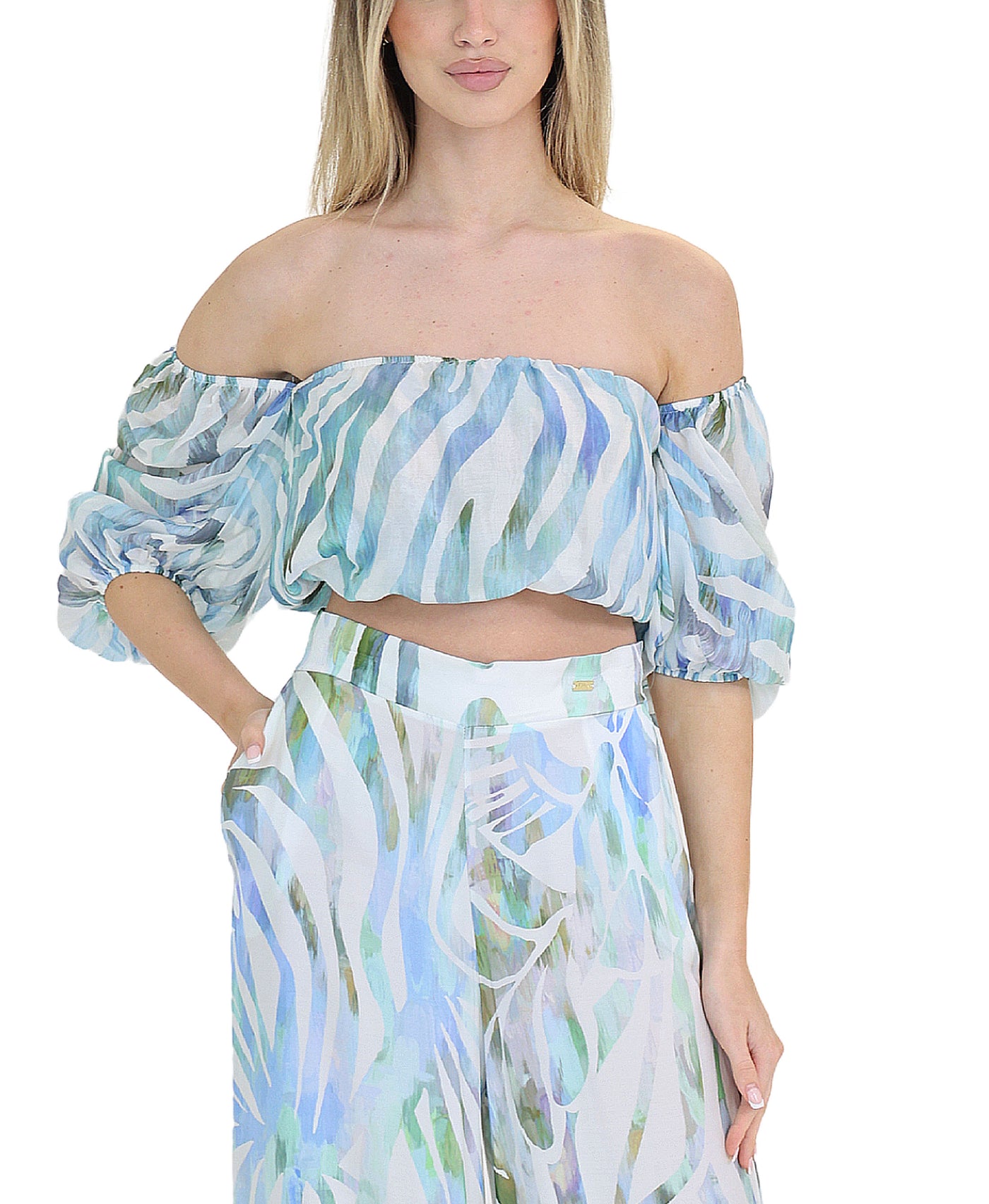 Printed Crop Top view 1