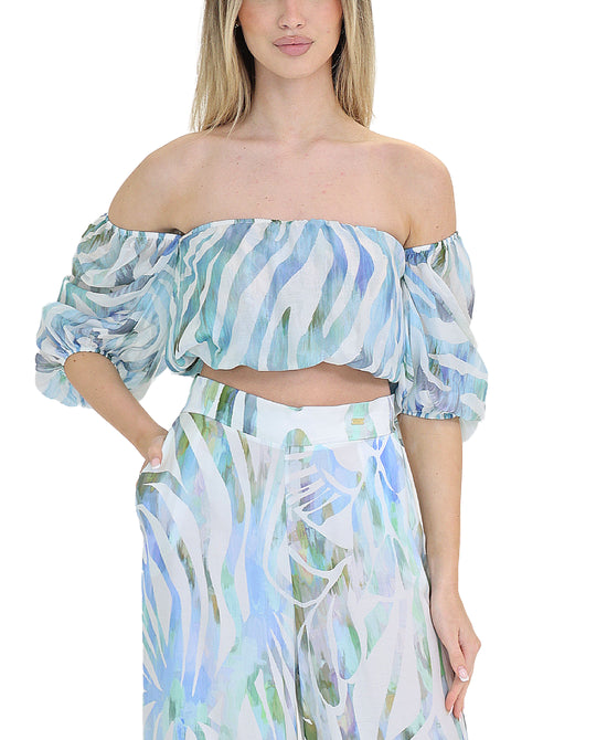 Printed Crop Top view 