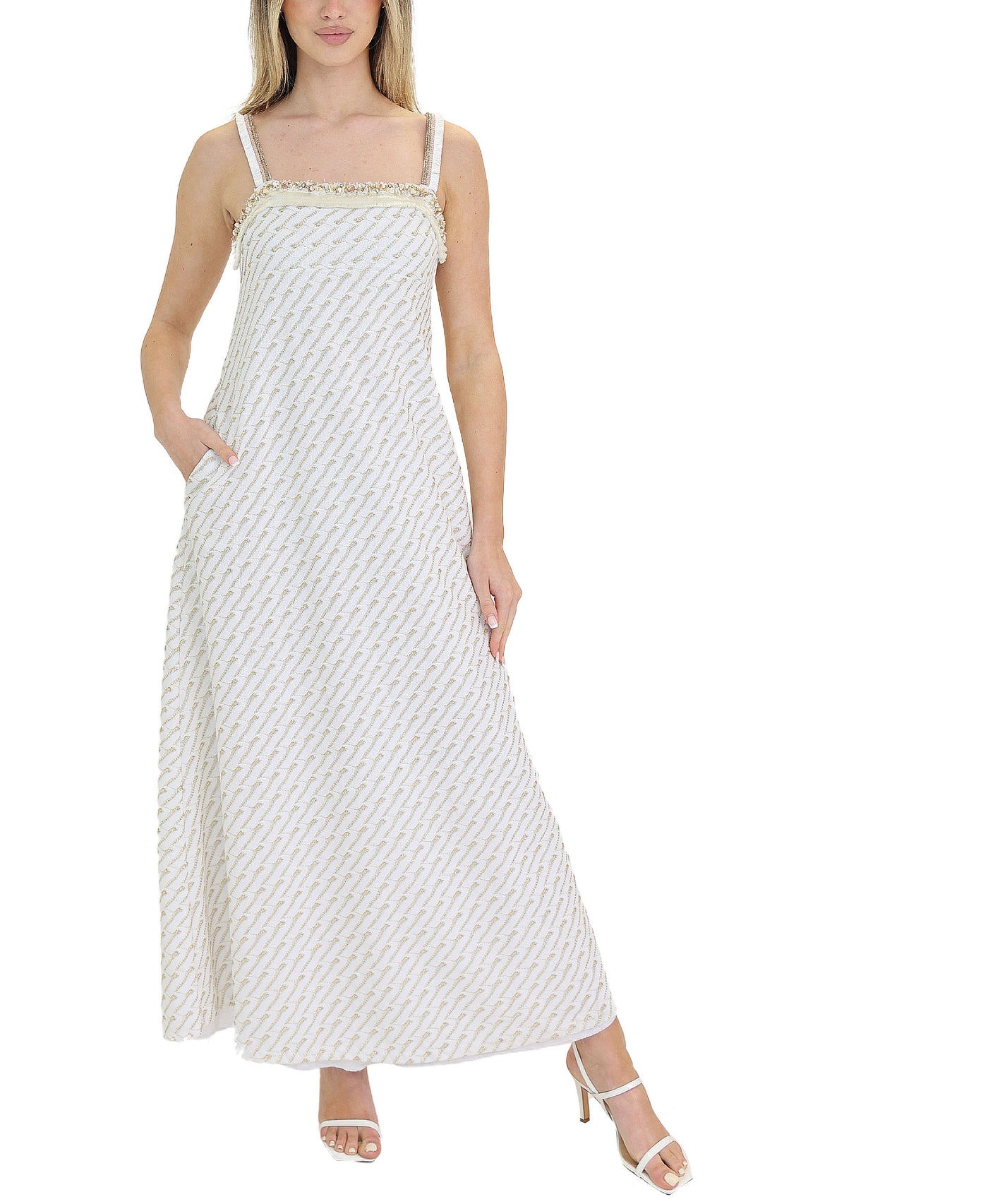 Metallic Maxi Dress w/ Shells view 1