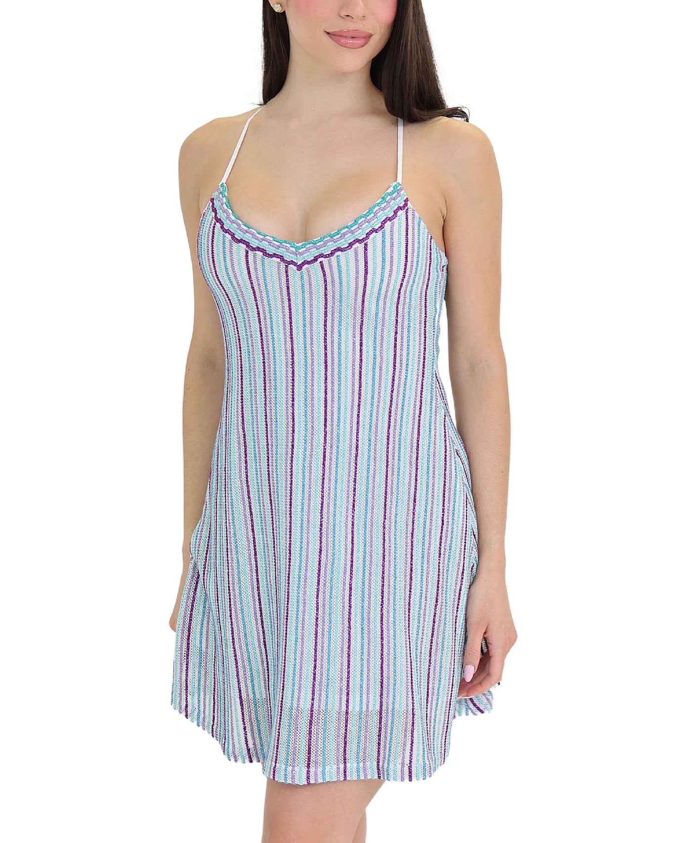 Striped Metallic Dress view 1