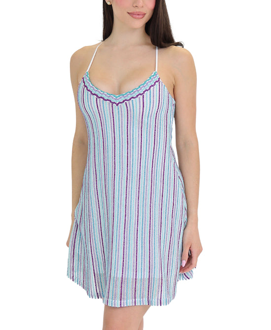 Striped Metallic Dress view 