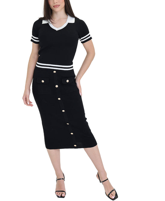 Knit Top & Midi Skirt Set- 2 Pc Set view 