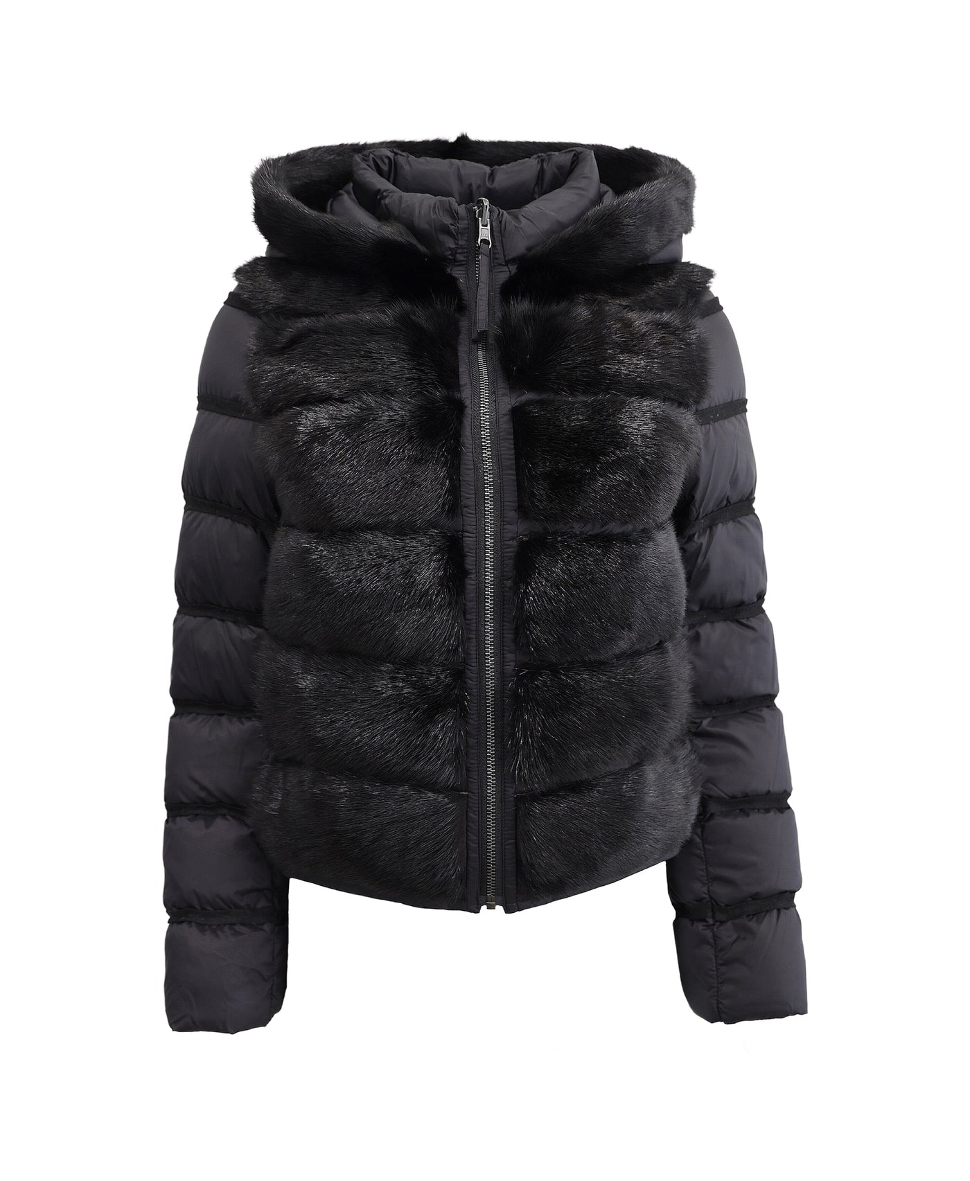 Reversible Fur & Puffer Hooded Jacket image 1