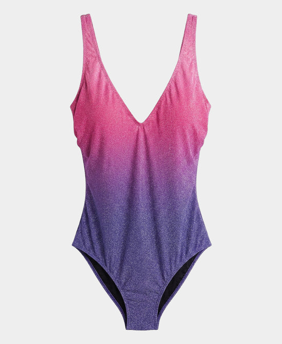 
Ombre Shimmer One-Piece Swimsuit in FUSCHIA/PURPLE view 2