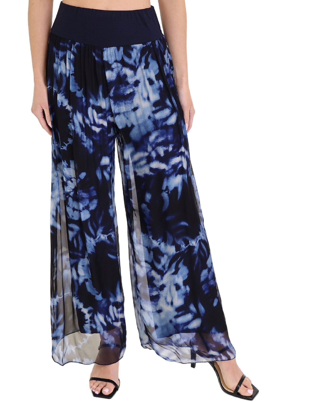 Silk Tie Dye Print Pants view 1