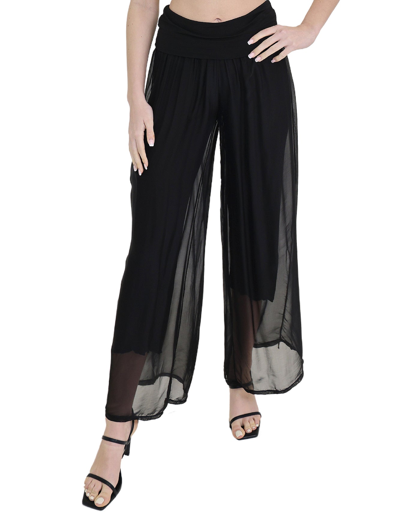 Silk Wide Leg Pants view 1