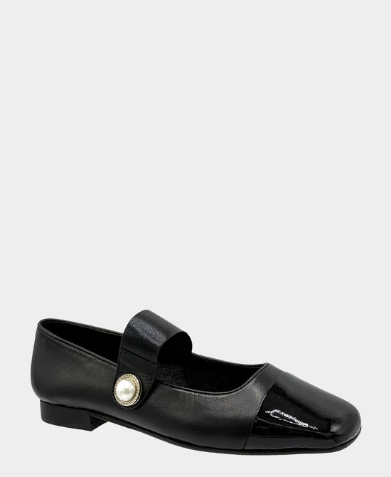 
Leather Mary Jane Flat in BLACK view 1