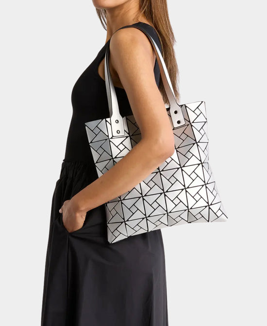 
Box Pattern Tote Bag in MATTE SILVER view 2