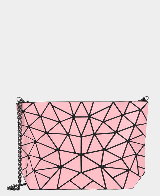 
Geometric Clutch/Crossbody Bag in MATTE PINK view 1