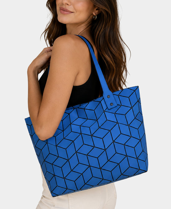 
Geometric Tote Bag in BLUE CAVIAR view 2