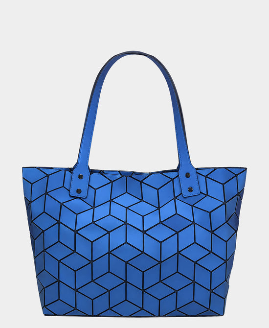 
Geometric Tote Bag in BLUE CAVIAR view 1