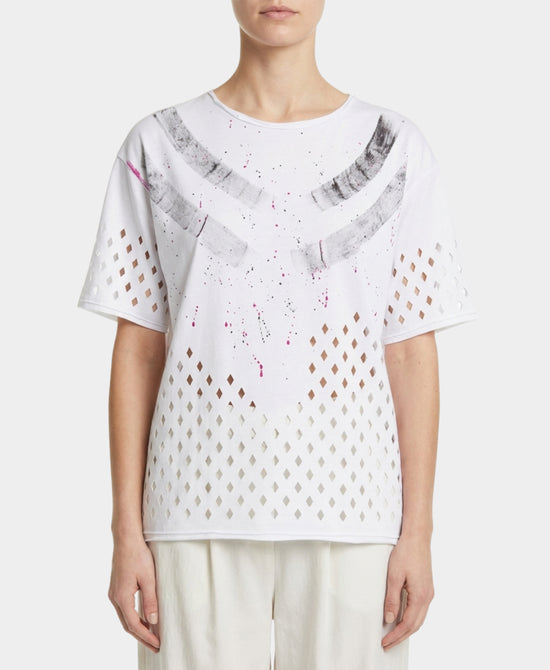 Tee w/ Paint Splatter & Cut-Outs view 1