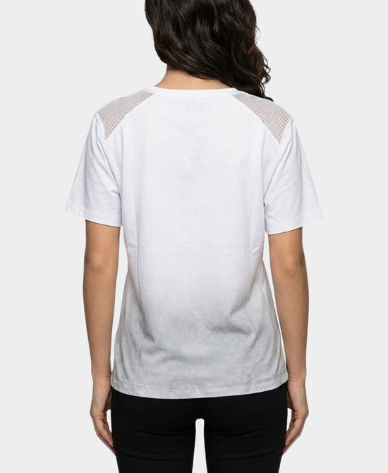 
Mesh Trim Ombre Tee in WHITE/GREY view 2