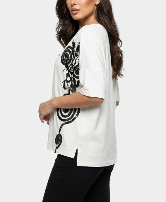 
Tee w/ Swirl Detail in WHITE view 2
