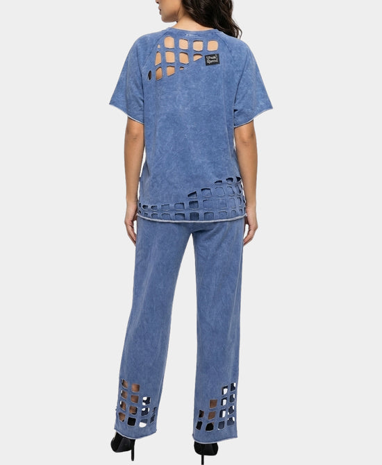 
Top w/ Cut-Out Detail & Pants - 2 Pc Set in BLUE view 2