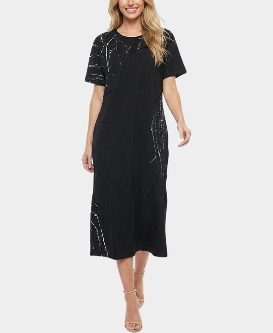 
Paint Splatter Maxi Dress in BLACK/WHITE view 1