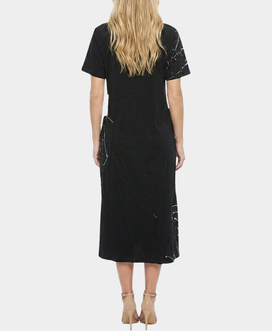 
Paint Splatter Maxi Dress in BLACK/WHITE view 2