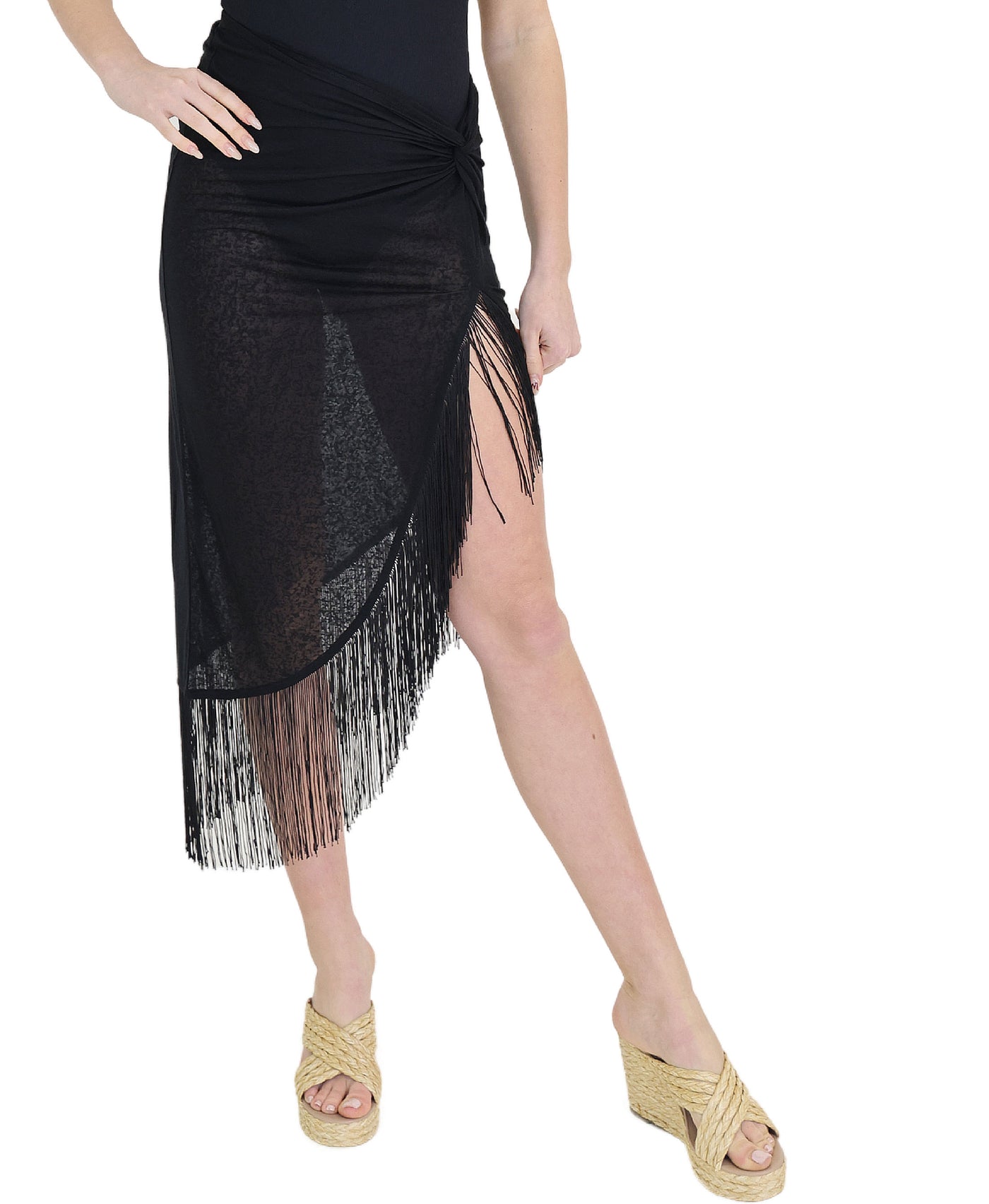 Fringe Sarong Skirt Swim Cover-Up view 1