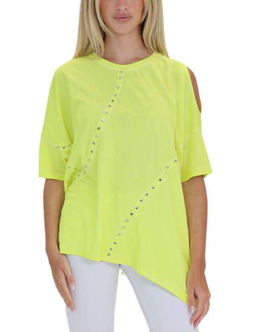 Cold Shoulder Top w/ Studs view 