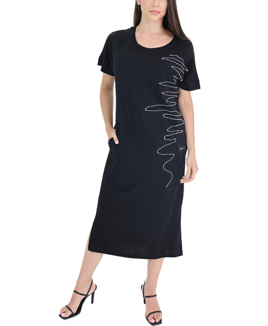 Midi Dress w/ Scribble Detail view 