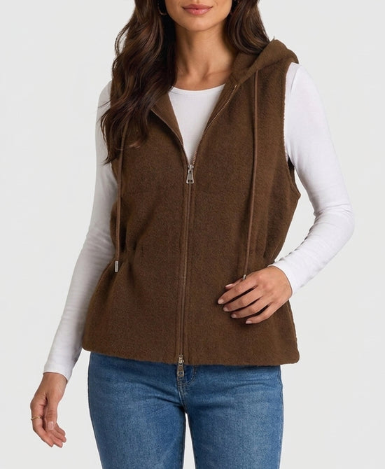 
Hooded Sweater Vest in BROWN view 1