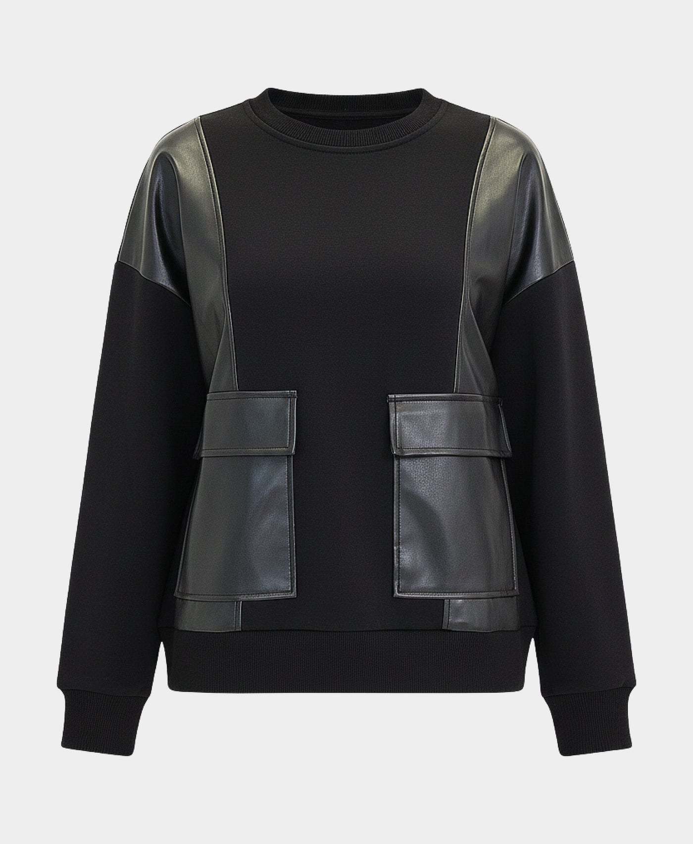 Faux Leather Trim Top view 3