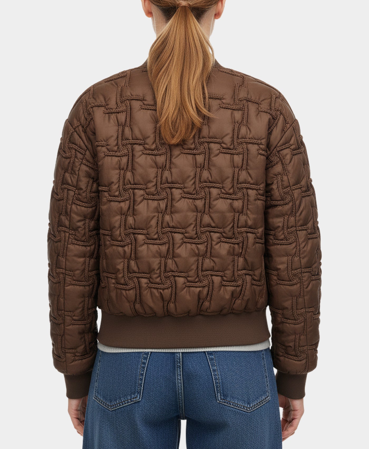 Bomber Jacket w/ Textured Detail view 2