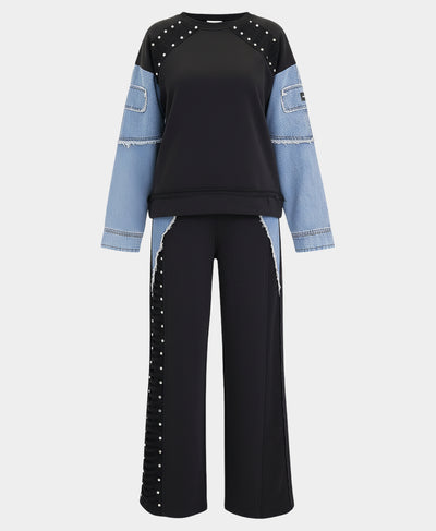 Denim Trim Top & Pants - 2 Pc Set image 2