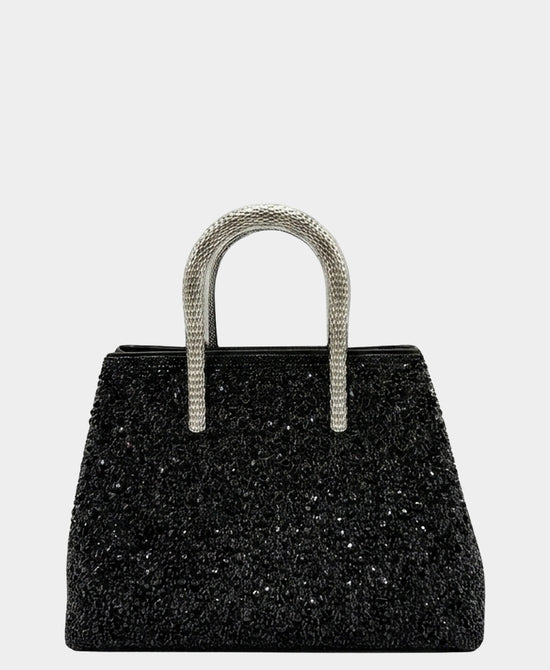 
Crystal Snake Handle Evening Bag in BLACK view 2
